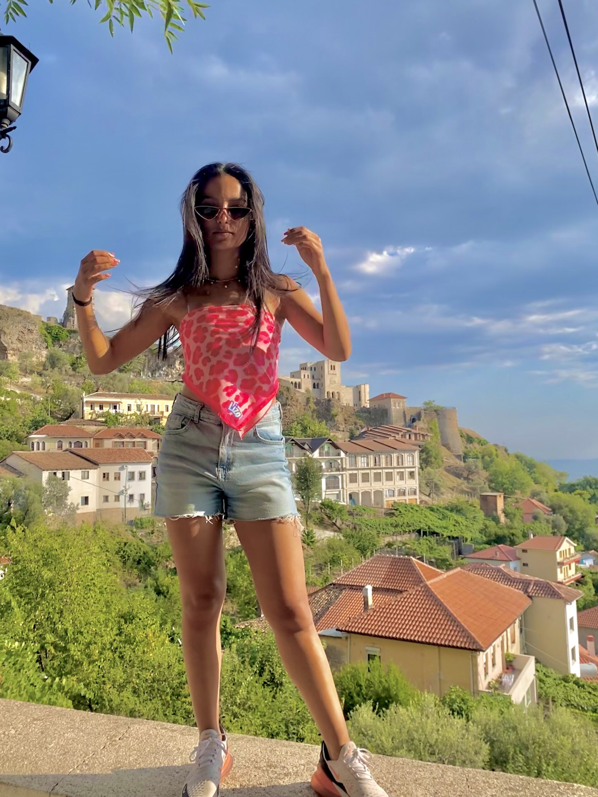 Haneen taking pictures in Kruja, Albania