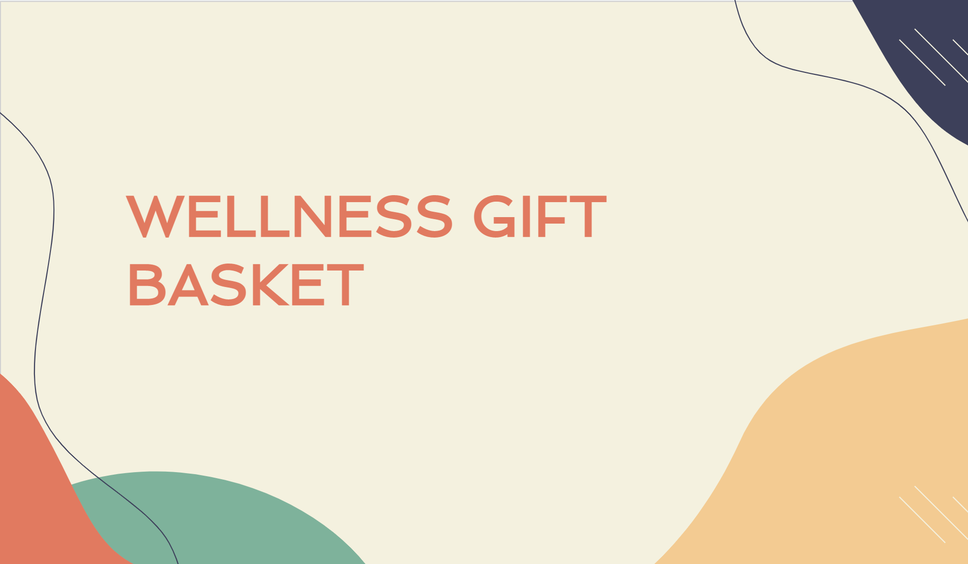 the words "wellness gift basket" on a plain background