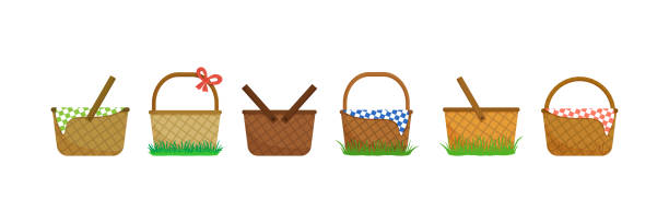 A range of different baskets that appear to be empty
