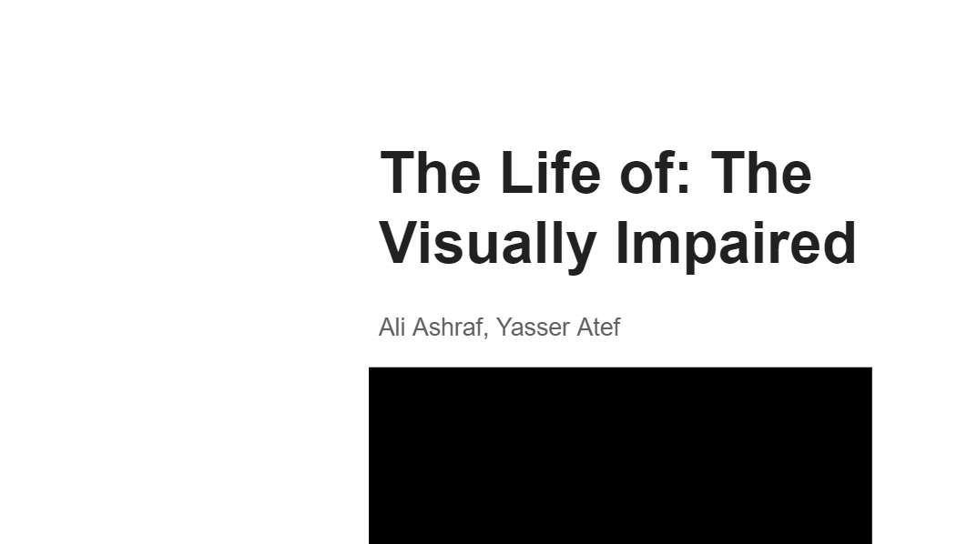 Shows the first slide of Yasser's and Ali's game