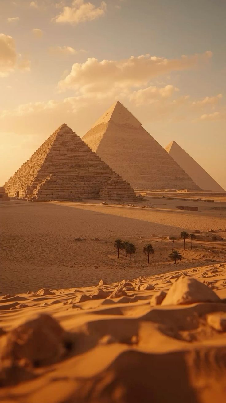 a picture of the pyramids of Giza