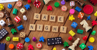 a picture that says family game night